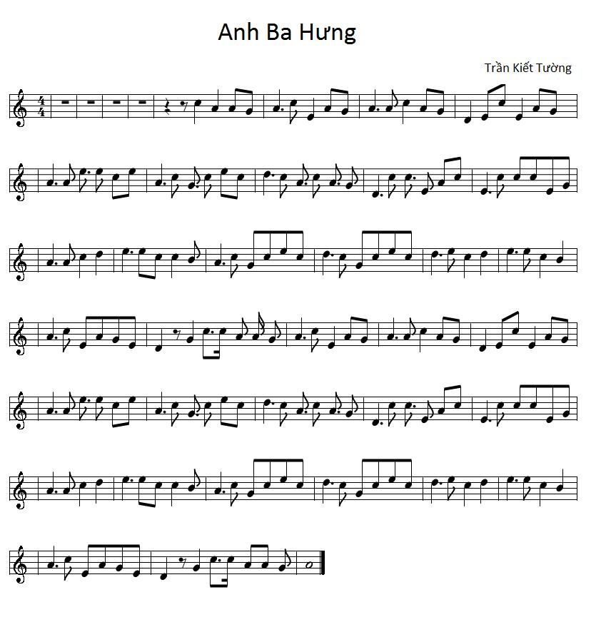 Sheet nhạc Anh Ba Hưng